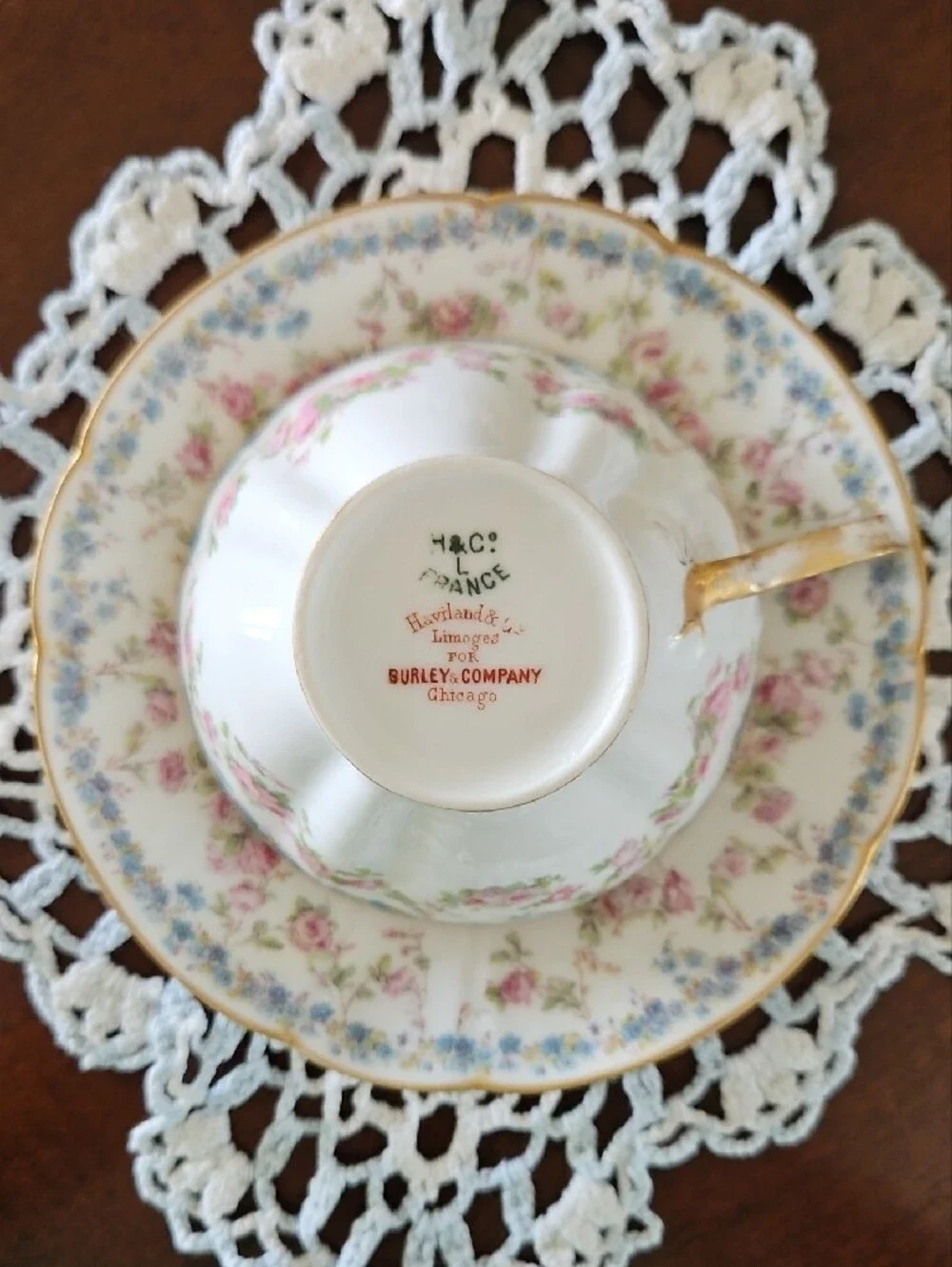 Antique Haviland Porcelain Teacup and Saucer